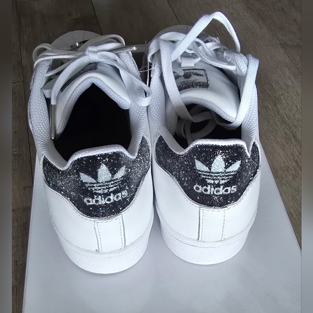NIB - adidas Superstar Swarovski White Black dust bag Included Size 6.5 Womens - Picture 4 of 10